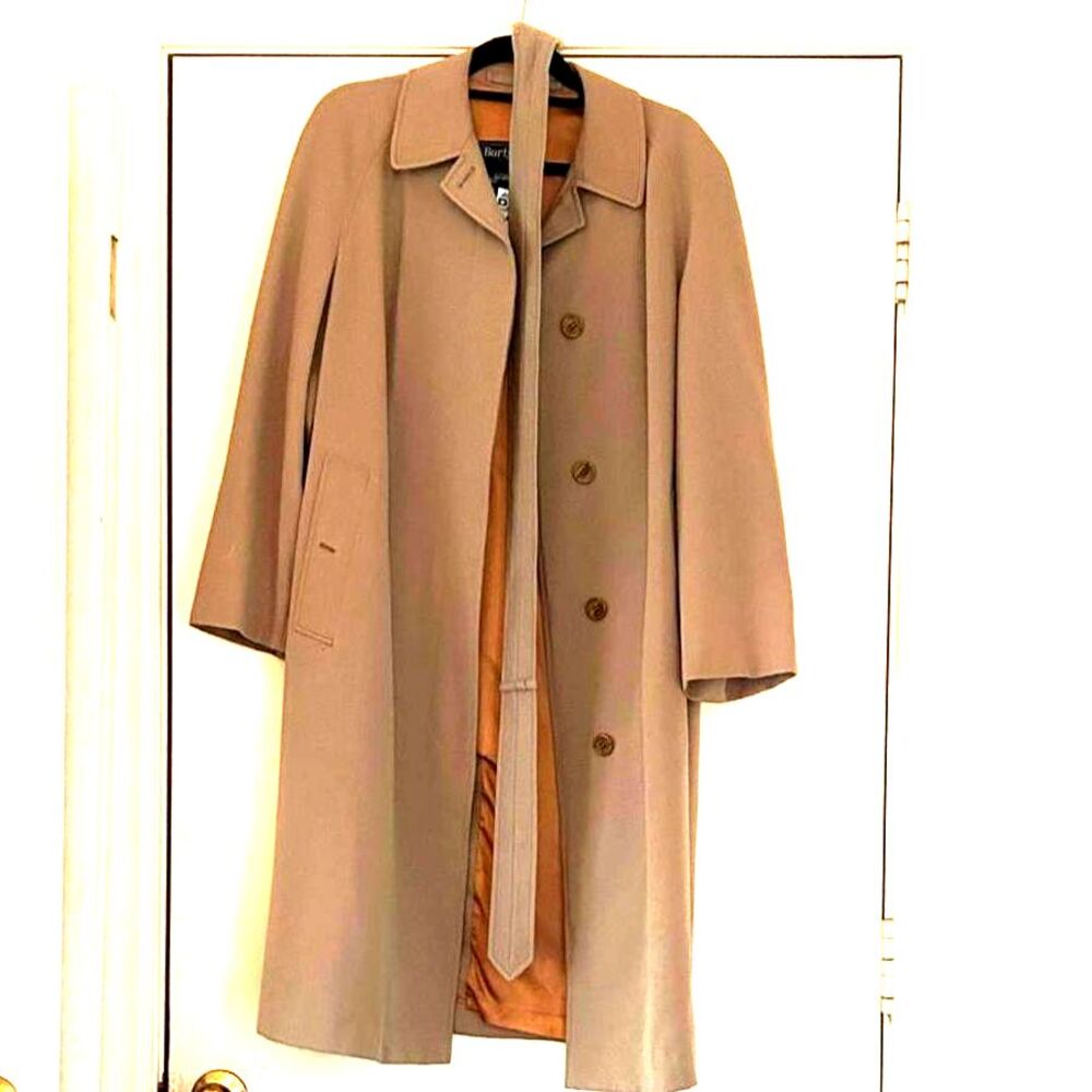 Burberry Trench Coat Mens Size Large 42 44 Long Dress Office JFK Prep Belted